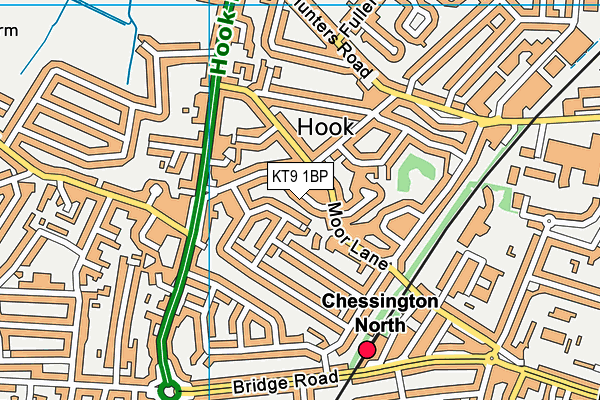 KT9 1BP map - OS VectorMap District (Ordnance Survey)