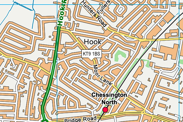 KT9 1BS map - OS VectorMap District (Ordnance Survey)