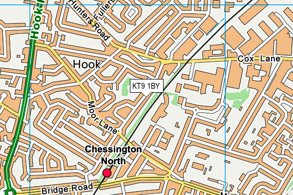 KT9 1BY map - OS VectorMap District (Ordnance Survey)