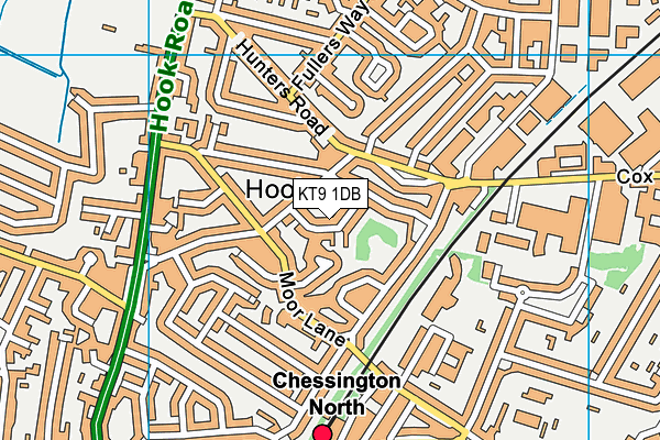 KT9 1DB map - OS VectorMap District (Ordnance Survey)