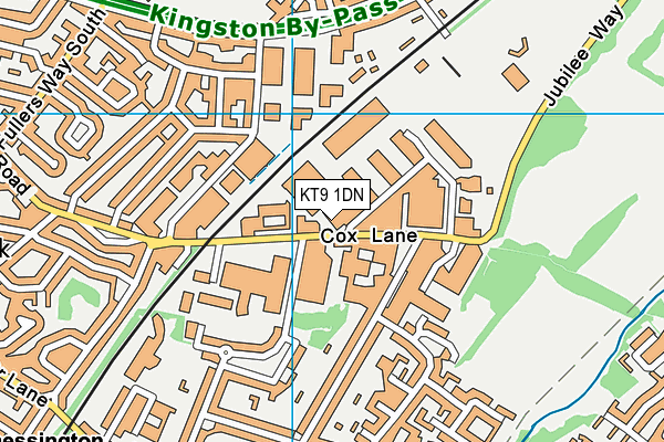 KT9 1DN map - OS VectorMap District (Ordnance Survey)