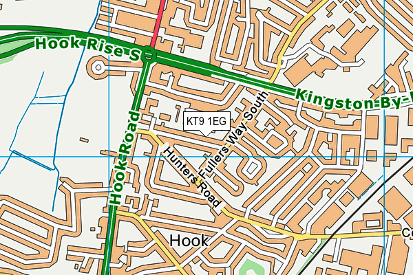 KT9 1EG map - OS VectorMap District (Ordnance Survey)