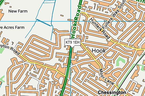 KT9 1EH map - OS VectorMap District (Ordnance Survey)