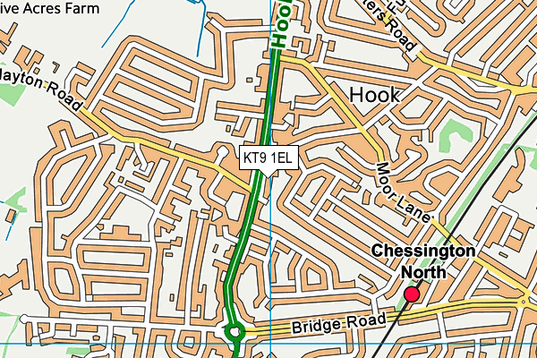 KT9 1EL map - OS VectorMap District (Ordnance Survey)