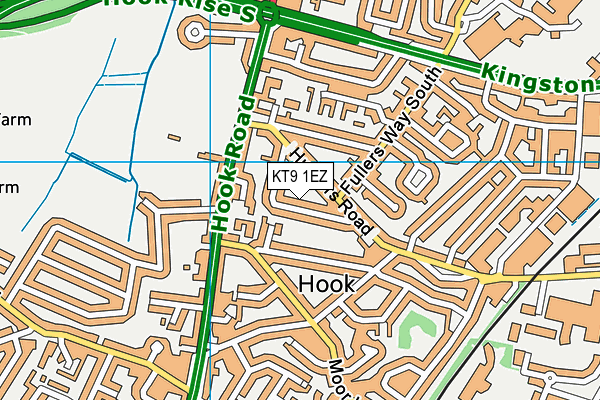 KT9 1EZ map - OS VectorMap District (Ordnance Survey)