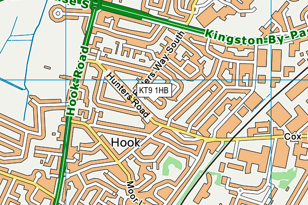 KT9 1HB map - OS VectorMap District (Ordnance Survey)