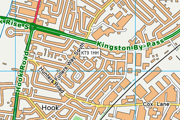 KT9 1HH map - OS VectorMap District (Ordnance Survey)