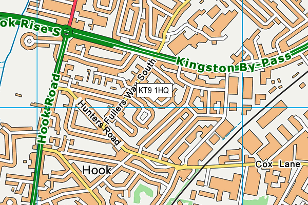 KT9 1HQ map - OS VectorMap District (Ordnance Survey)