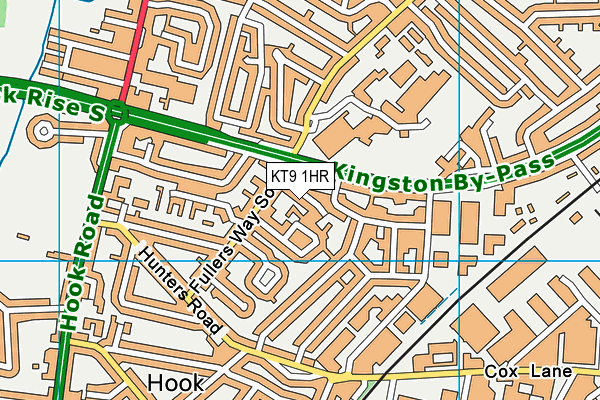 KT9 1HR map - OS VectorMap District (Ordnance Survey)