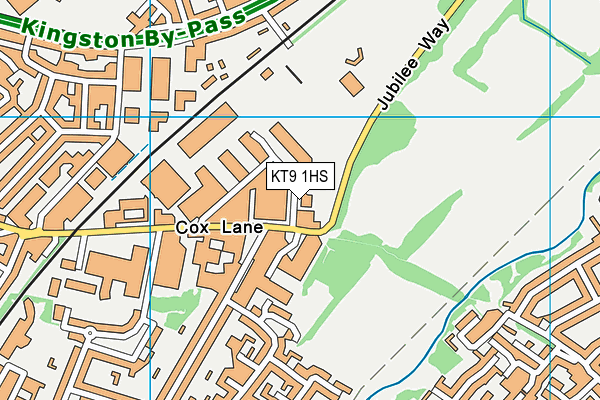 KT9 1HS map - OS VectorMap District (Ordnance Survey)