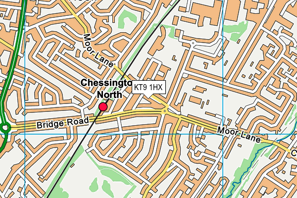 KT9 1HX map - OS VectorMap District (Ordnance Survey)