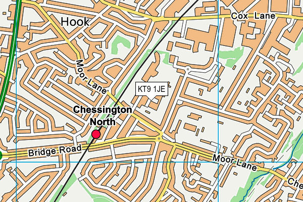 Castle Hill Primary School map (KT9 1JE) - OS VectorMap District (Ordnance Survey)