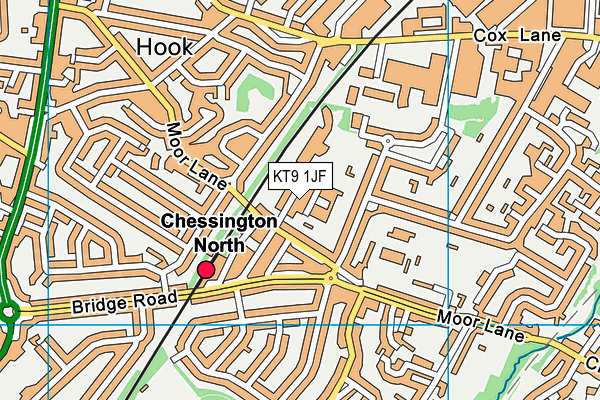 KT9 1JF map - OS VectorMap District (Ordnance Survey)