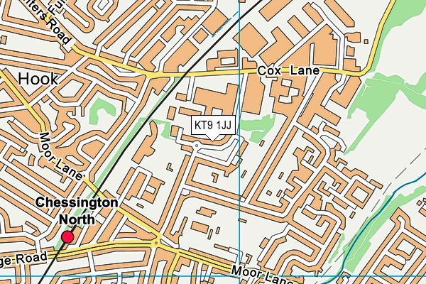 KT9 1JJ map - OS VectorMap District (Ordnance Survey)