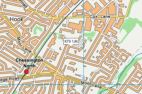 KT9 1JN map - OS VectorMap District (Ordnance Survey)