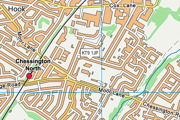 KT9 1JP map - OS VectorMap District (Ordnance Survey)