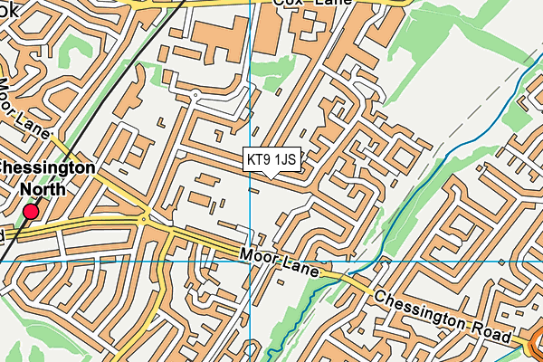 KT9 1JS map - OS VectorMap District (Ordnance Survey)