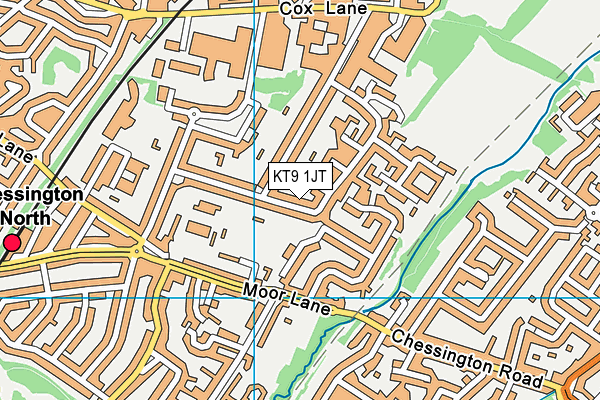 KT9 1JT map - OS VectorMap District (Ordnance Survey)