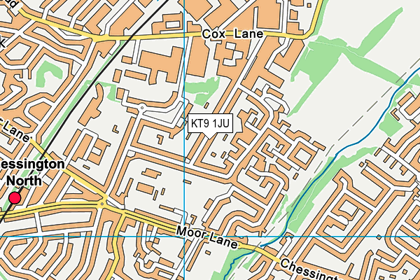 KT9 1JU map - OS VectorMap District (Ordnance Survey)