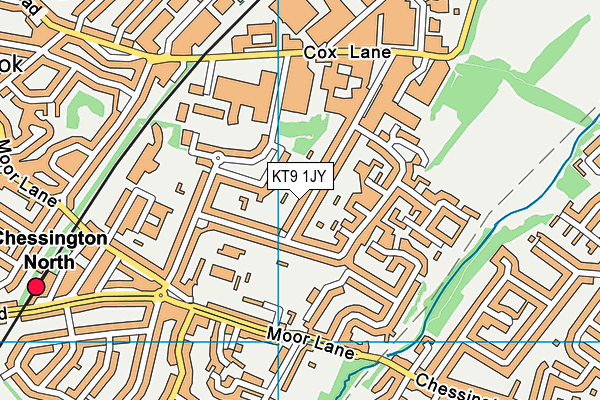 KT9 1JY map - OS VectorMap District (Ordnance Survey)