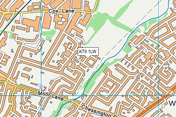 KT9 1LW map - OS VectorMap District (Ordnance Survey)