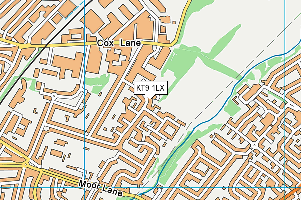 KT9 1LX map - OS VectorMap District (Ordnance Survey)