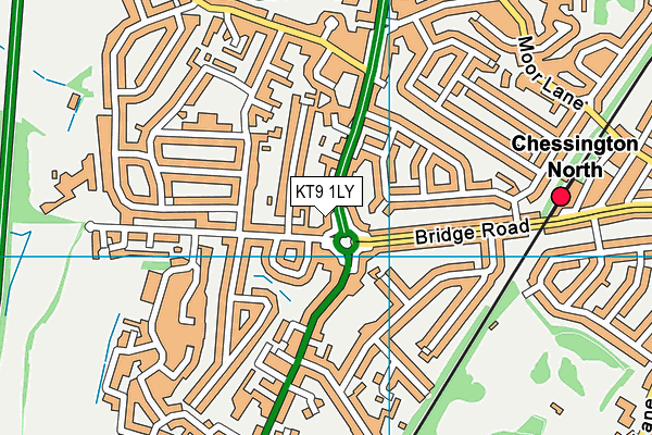KT9 1LY map - OS VectorMap District (Ordnance Survey)