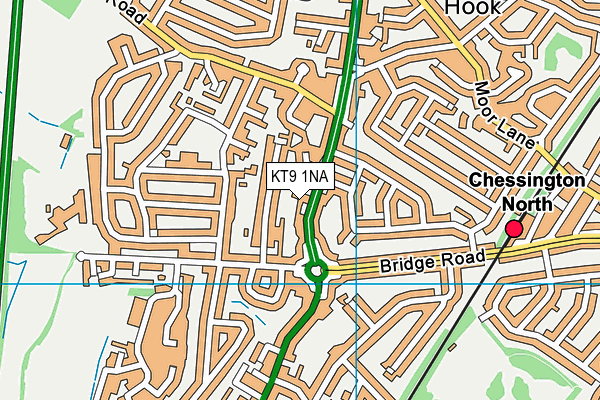 KT9 1NA map - OS VectorMap District (Ordnance Survey)