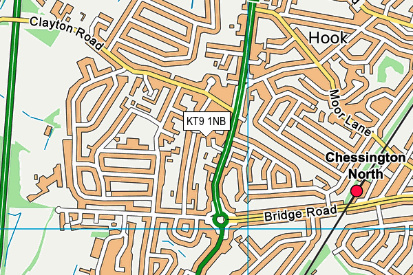 KT9 1NB map - OS VectorMap District (Ordnance Survey)