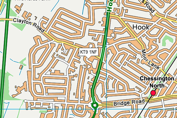 KT9 1NF map - OS VectorMap District (Ordnance Survey)