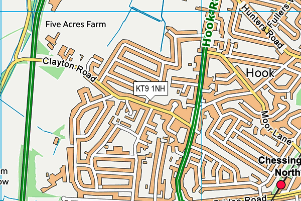 KT9 1NH map - OS VectorMap District (Ordnance Survey)