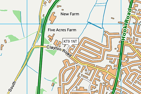 KT9 1NT map - OS VectorMap District (Ordnance Survey)