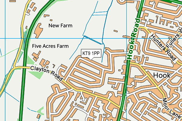 KT9 1PP map - OS VectorMap District (Ordnance Survey)