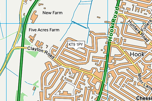 KT9 1PY map - OS VectorMap District (Ordnance Survey)