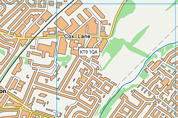 KT9 1QA map - OS VectorMap District (Ordnance Survey)
