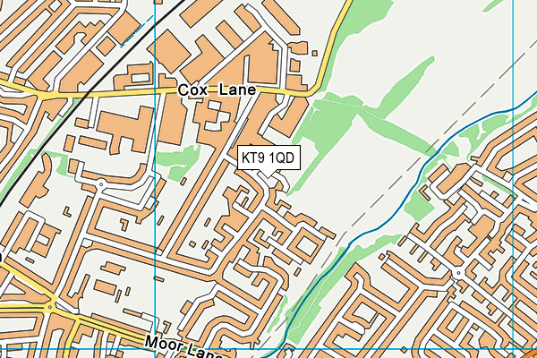 KT9 1QD map - OS VectorMap District (Ordnance Survey)