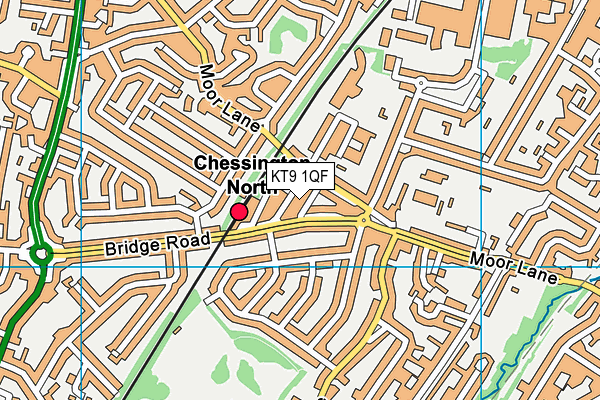 KT9 1QF map - OS VectorMap District (Ordnance Survey)