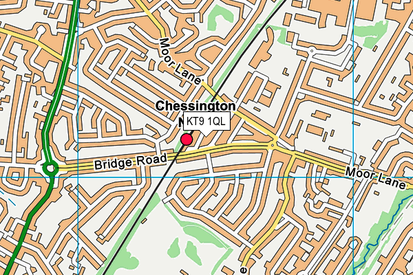 KT9 1QL map - OS VectorMap District (Ordnance Survey)