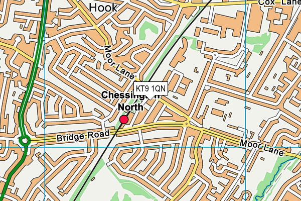 KT9 1QN map - OS VectorMap District (Ordnance Survey)