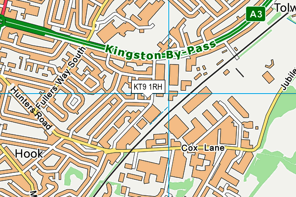 KT9 1RH map - OS VectorMap District (Ordnance Survey)