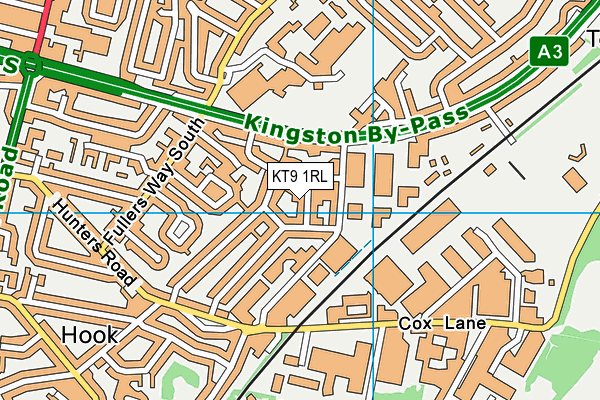 KT9 1RL map - OS VectorMap District (Ordnance Survey)