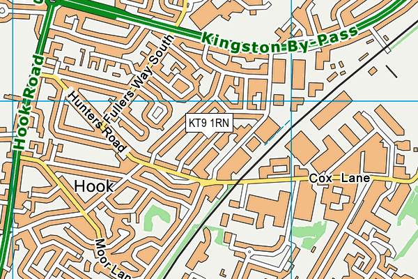 KT9 1RN map - OS VectorMap District (Ordnance Survey)