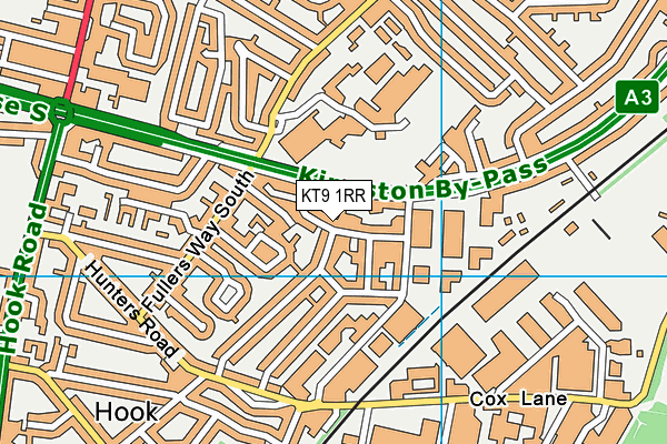 KT9 1RR map - OS VectorMap District (Ordnance Survey)