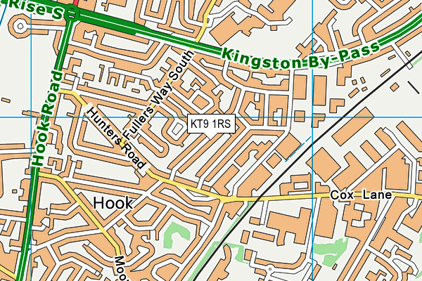 KT9 1RS map - OS VectorMap District (Ordnance Survey)