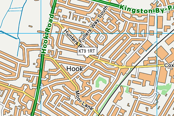 KT9 1RT map - OS VectorMap District (Ordnance Survey)