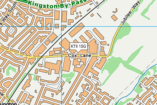 KT9 1SG map - OS VectorMap District (Ordnance Survey)