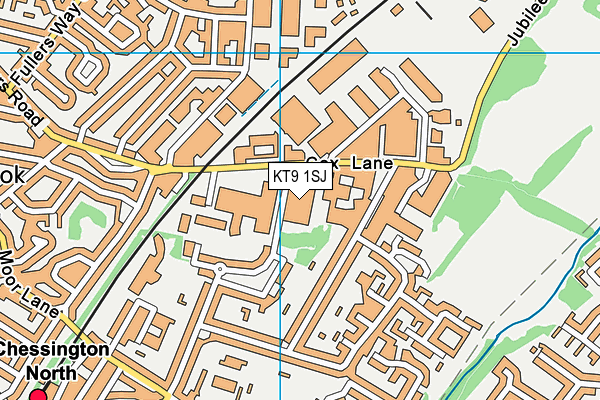 KT9 1SJ map - OS VectorMap District (Ordnance Survey)