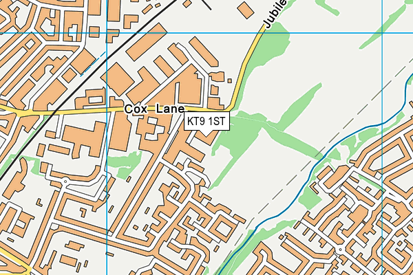 KT9 1ST map - OS VectorMap District (Ordnance Survey)