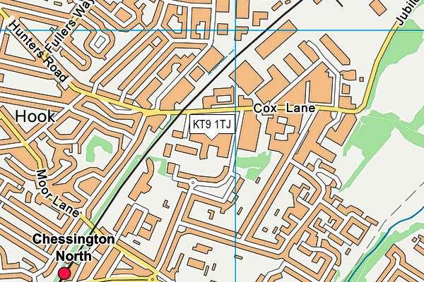 KT9 1TJ map - OS VectorMap District (Ordnance Survey)