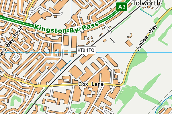 KT9 1TQ map - OS VectorMap District (Ordnance Survey)